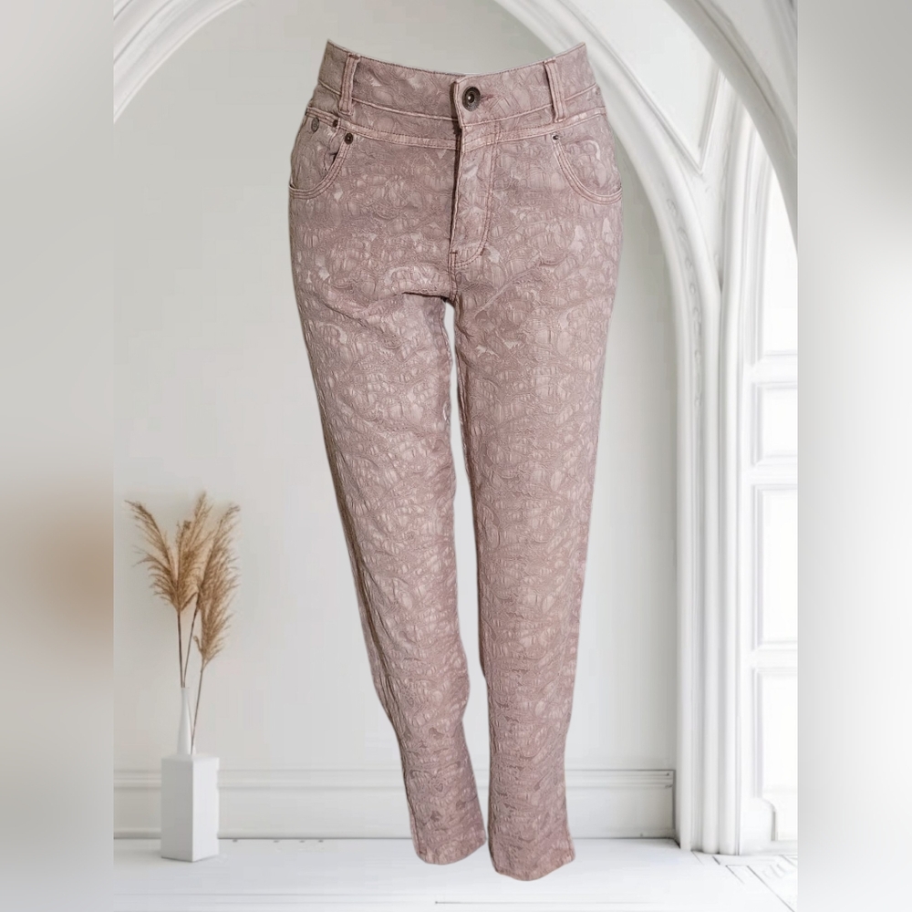 *SOLD* Garcia Jacquard Embroidered Jeans in Dusty Rose